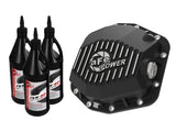 aFe 18-24 Jeep Wrangler JL Dana M220 Pro Series Front Diff Cover w/ Oil - Black - 46-71001B