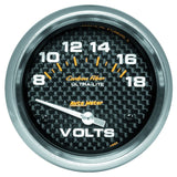 Autometer Carbon Fiber 2-5/8in 18V Electric Voltmeter Gauge - 4891
