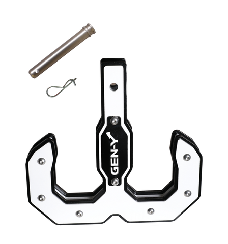 Gen-Y Hulk 2.0 16K Tow Hook 2in Shank w/GH-099 Pin/GH-011 Clip - Black/White - GH-0070-W