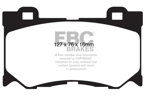 EBC 08-13 Infiniti FX50 5.0 Yellowstuff Front Brake Pads - DP41823R