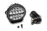 Go Rhino Xplor Blackout Series Round LED Driving Light w/DRL (Surface/Threaded Stud Mnt) 7in. - Blk - 750800711DRS