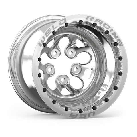 Weld Alpha-1 15x15 / 5x4.75 BP /5in. BS Polished Wheel - Polished Double Beadlock MT - 83P-515280MP