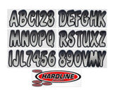 Hardline Boat Lettering Registration Kit 3 in. - 200 Silver/Black - SIBKG200