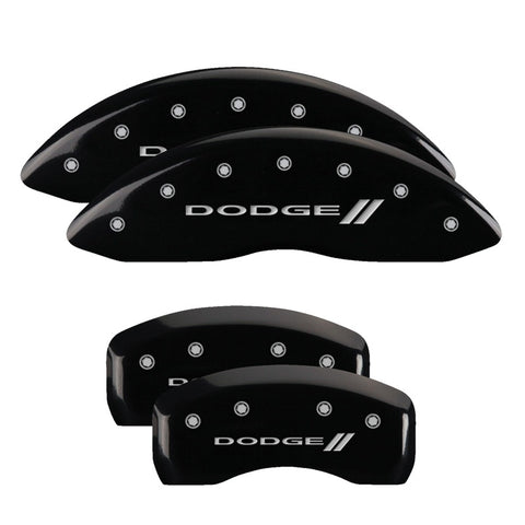 MGP 4 Caliper Covers Engraved Front & Rear With out stripes/Dodge Yellow finish black ch - 12198SDD4YL