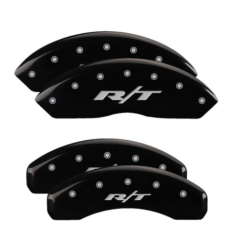 MGP 4 Caliper Covers Engraved Front & Rear Avalanche style/SS Black finish silver ch - 14004SSS1BK