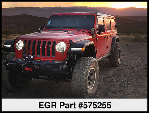EGR 2018 Jeep Wrangler JL SlimLine In-Channel WindowVisors Set of 4 - Matte Black - 575255