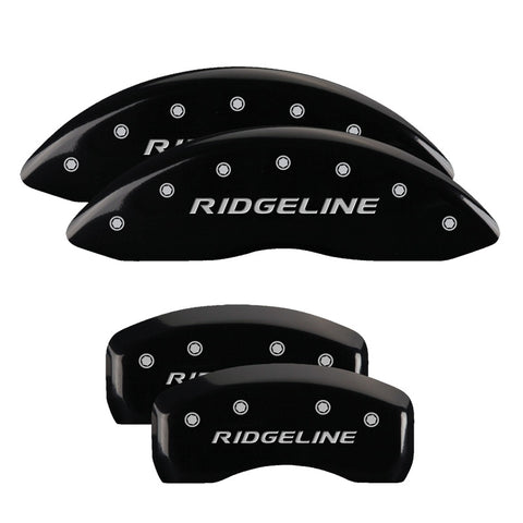 MGP 4 Caliper Covers Engraved Front & Rear Ridgeline Black Finish Silver Char 2019 Honda Ridgeline - 20213SRGLBK