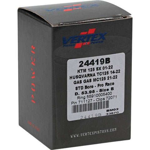 Vertex Piston 01-16 KTM 125 EXC 125cc Forged Pro Race Piston Kit - 24419B