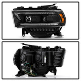 Spyder 19-22 Dodge Ram 2500 (Halogen Only) Projector Headlights - Black PRO-YD-DR19HDHALSI-SEQ-BK - 5088611