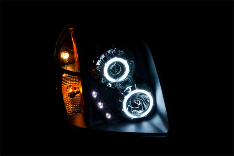 ANZO 2007-2014 GMC Yukon Projector Headlights w/ Halo Black (CCFL) - 111148