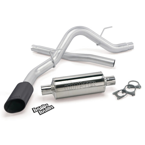 Banks Power 11-14 Ford 6.2L F-150 Raptor ECSB/CCSB Monster Exh Sys - SS Single Exh w/ Black Tip - 48755-B