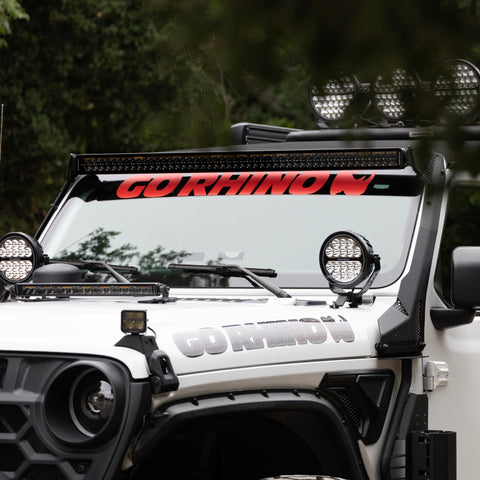 Go Rhino Universal Blackout Combo Series 50in Double Row LED Light Bar w/ Amber Lighting - Black - 754805012CDS