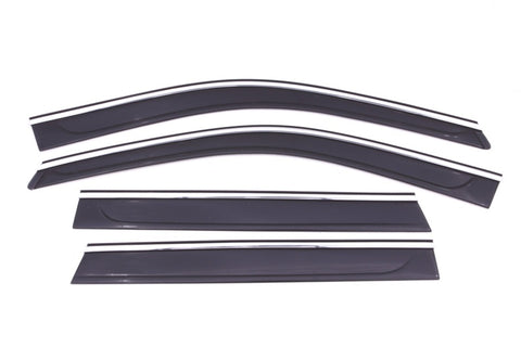 AVS 11-18 Jeep Grand Cherokee Ventvisor Low Profile Deflectors 4pc - Smoke w/Chrome Trim - 794015