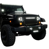 Putco 07-18 Jeep Wrangler - SS Black Grille w/ 20in Luminix Light Bar Designer FX Grilles - 64178L