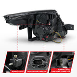 ANZO 11-15 Ford Explorer (w/Factory Halogen HL Only) Projector Headlights w/Light Bar Black Housing - 111575