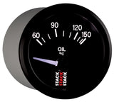 Autometer Stack 52mm 60-150 Deg C M10 Male Electric Oil Temp Gauge - Black - ST3209