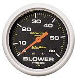 Autometer Pro-Comp 2 5/8in 0-60 PSI Liquid Filled Mech Blower Pressure Gauge - 5402