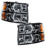 Oracle 07-13 Chevy Silverado SMD HL - Blk - Square Style - ColorSHIFT w/ 2.0 Controller - 8189-333