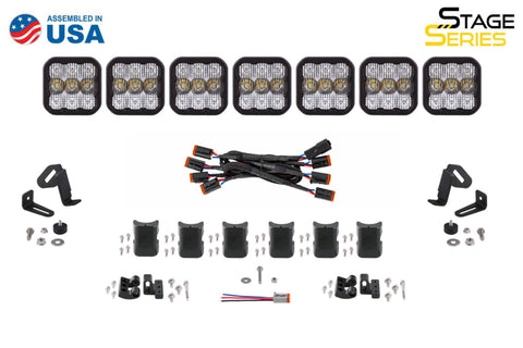 Diode Dynamics SS5 Sport Universal CrossLink 7-Pod Lightbar - Yellow Combo - DD6801