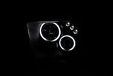 ANZO 2005-2009 Ford Mustang Projector Headlights w/ Halo Chrome - 121162