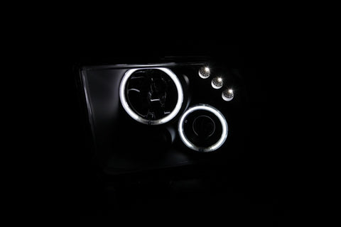 ANZO 2005-2009 Ford Mustang Projector Headlights w/ Halo Chrome - 121162