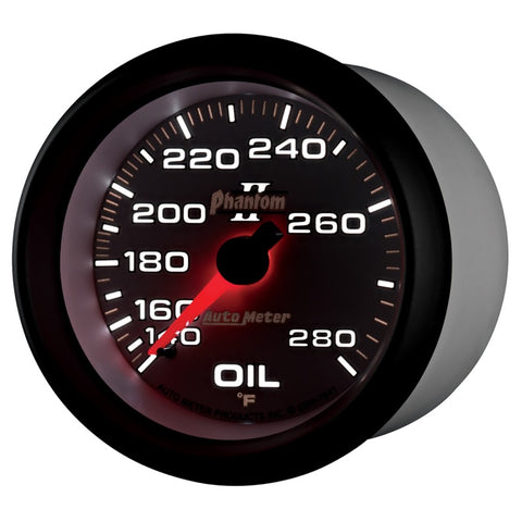 AutoMeter Gauge Oil Temp 2-5/8in. 140-280 Deg. F Mechanical Phantom II - 7841