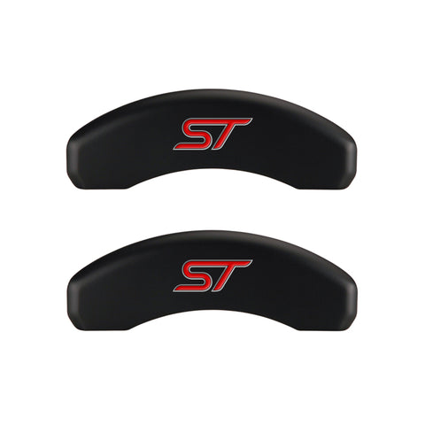 MGP 4 Caliper Covers Engraved Front & Rear No bolts/ST Red finish silver ch - 10119SST1RD