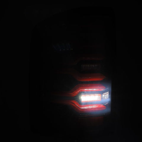 AlphaRex 14-18 GMC Sierra 1500/2500HD/3500HD LUXX-Series LED Tail Lights Blk/Red w/Actv Lgt Seq. Sig - 630050