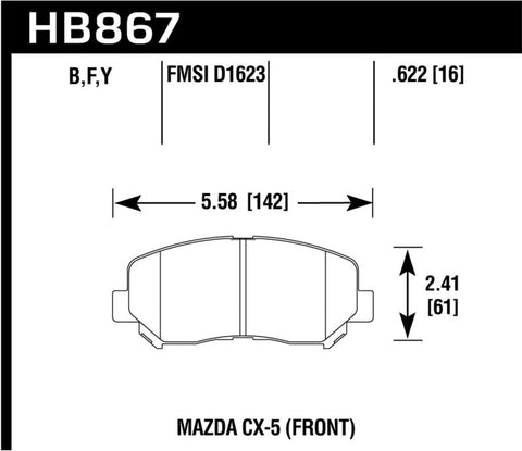 Hawk 13-16 Mazda CX-5 LTS Front Brake Pads - HB867Y.622