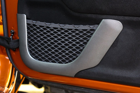 Rugged Ridge 11-18 Jeep Wrangler JK Front Charcoal Door Net Trim - 11157.21