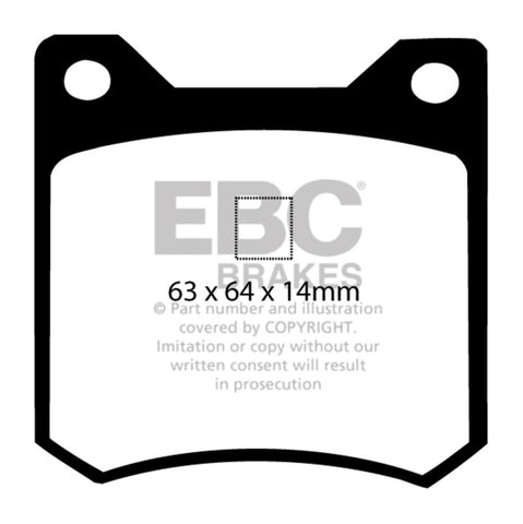 EBC 72-84 De Tomaso Pantera 5.7 GTS Yellowstuff Rear Brake Pads - DP4162R