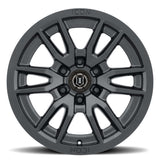 ICON Vector 6 17x8.5 6x5.5 25mm Offset 5.75in BS 95.1mm Bore Satin Black Wheel - 2417859057SB