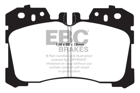 EBC 07+ Lexus LS460 4.6 Greenstuff Front Brake Pads - DP21811