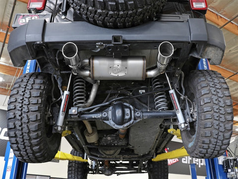 aFe Rebel Series 2.5in 409 SS Axle-Back Exhaust w/Polished Tips 07+ Jeep Wrangler (JK) V6 3.6L/3.8L - 49-48061-P