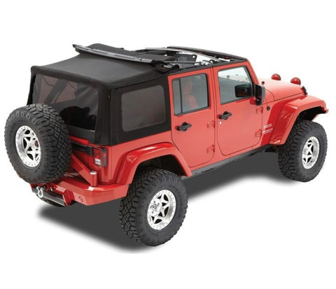 Bestop 07-09 Jeep Wrangler JK 4-Door Replace A-Top (Prem Blk Twill Tinted Windows No Door Skins ) - 79837-17