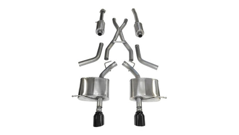 Corsa 2011-2024 Dodge Durango 5.7L V8 Black Sport Dual Rear Cat-Back Exhaust - 14459BLK