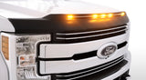 AVS 2017-2019 Ford F250 Super Duty Aeroskin Low Profile Hood Shield w/ Lights - Black - 753135