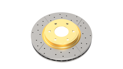 DBA 04-07 Infiniti QX56 Front Street Series Drilled & Slotted Rotor w/Gold Hat - DBA2306X