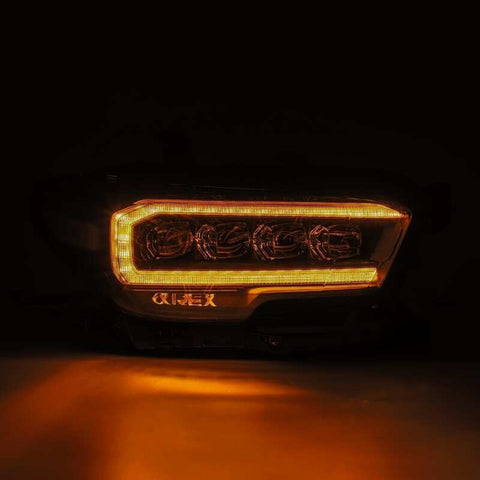 AlphaRex 16-20 Toyota Tacoma NOVA LED Projector Headlights Plank Style Black w/Activation Light - 880707