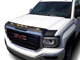 AVS 2014-2018 GMC Sierra 1500 Aeroskin Low Profile Hood Shield w/ Lights - Black - 753075