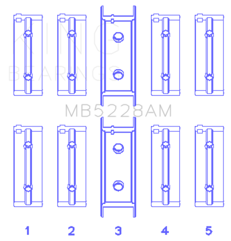 King Engine Bearings Mitsubishi 4G52 (Size +0.75mm) Main Bearing Set - MB5228AM0.75