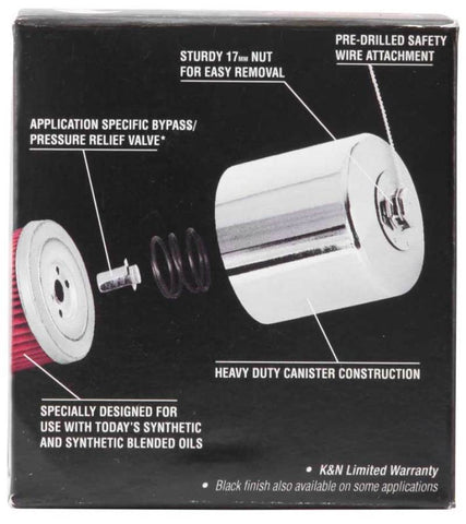 K&N Honda / Kawasaki / Arctic Cat / Suzuki / Triumph / Yamaha 2.688in OD x 2.969in H Oil Filter - KN-204C
