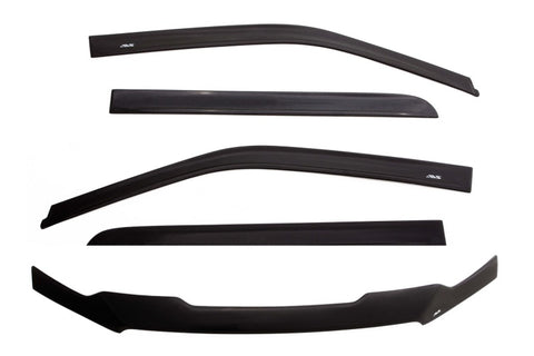 AVS 07-18 Jeep Wrangler Unlimited Ventvisor & Aeroskin Deflector Combo Kit - Matte Black - 56034060