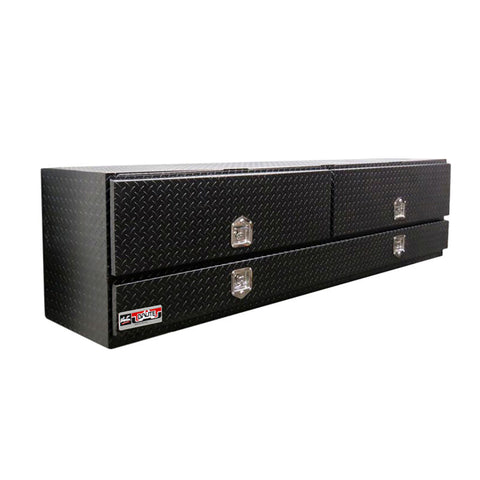 Westin/Brute High Cap 96in Stake Bed Contractor TopSider w/ Doors 96 x 20 x 24 - Tex. Blk - 80-TB400-96D-BT