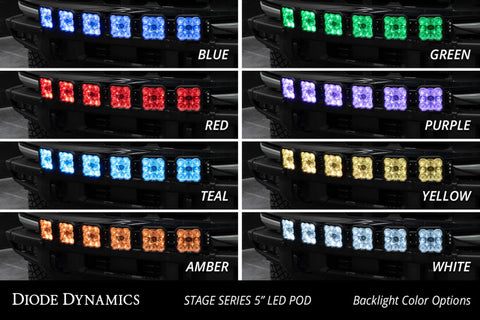 Diode Dynamics Bronco SS5 6-Pod CrossLink Grille Lightbar Kit Sport - Yellow Combo - DD7236