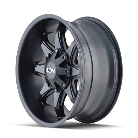 ION Type 181 17x9 / 5x114.3 BP / -12mm Offset / 87mm Hub Satin Black/Milled Spokes Wheel - 181-7956M12