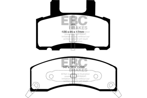 EBC 90-93 Chevrolet C20 8600 LB Yellowstuff Front Brake Pads - DP41274R
