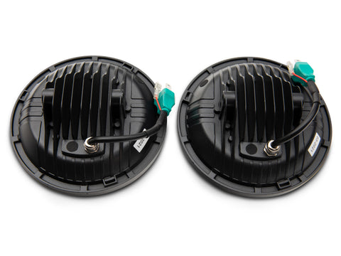 Raxiom 97-18 Jeep Wrangler TJ/JK Axial Series 13-LED Headlights- Black Housing (Clear Lens) - J150093