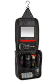 ARB Toiletries Bag Charcoal Finish w/ Red Highlights PVC Outer Shell Mesh Pockets Mirror - ARB4209