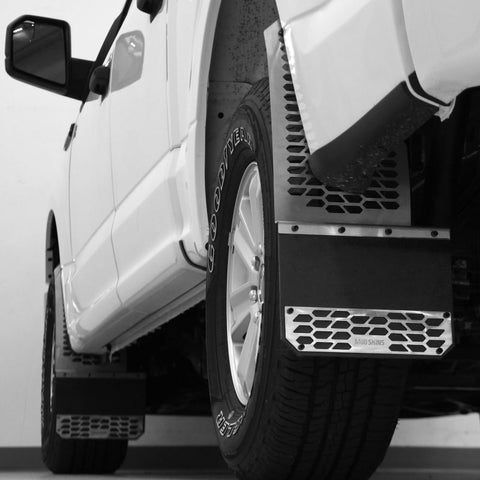 Putco 15-20 Ford F-150 - Set of 2 Mud Skins - Brushed SS w/ Hex Shield - 78110